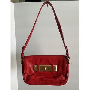 Red leather Talbots small shoulder purse EUC